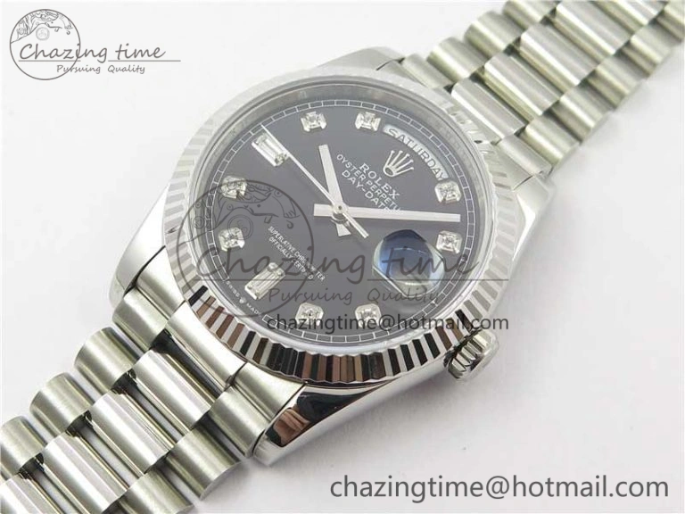 Day-Date 36 SS 128239 Bp Maker Best Edition Black Dial Crystral Markers on President Bracelet Timeless 10547