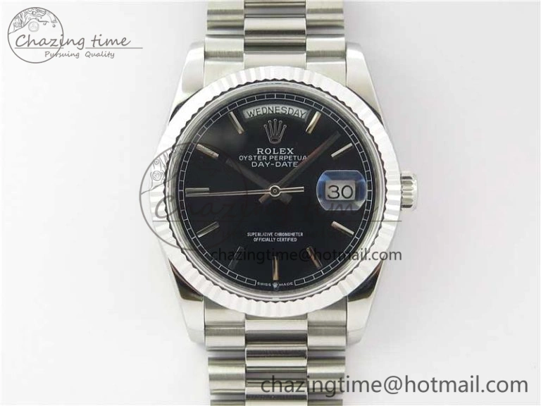 Unisex Day-Date 36 SS 128239 Bp Maker Best Edition Black Dial on President Bracelet 10553