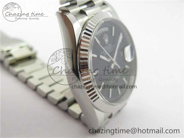 Resilient Day-Date 36 SS 128239 Bp Maker Best Edition Black Dial on President Bracelet 3151