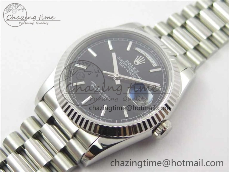 Resilient Day-Date 36 SS 128239 Bp Maker Best Edition Black Dial on President Bracelet 3151
