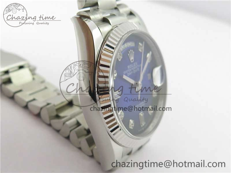 Day-Date 36 SS 128239 Bp Maker Best Edition Blue Dial Crystral Markers on President Bracelet Original 3146