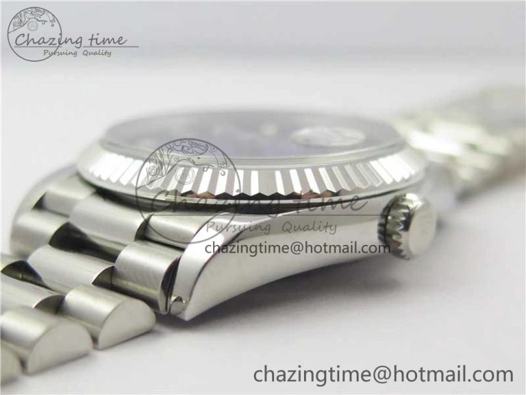 Day-Date 36 SS 128239 Bp Maker Best Edition Blue Dial Crystral Markers on President Bracelet Original 3146