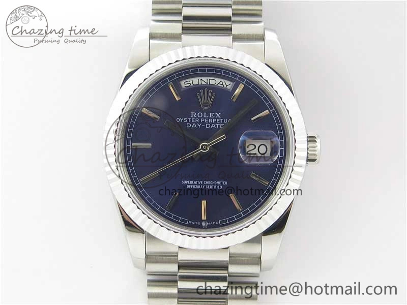 Practical Day-Date 36 SS 128239 Bp Maker Best Edition Blue Dial on President Bracelet 3148
