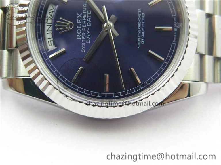 Practical Day-Date 36 SS 128239 Bp Maker Best Edition Blue Dial on President Bracelet 3148
