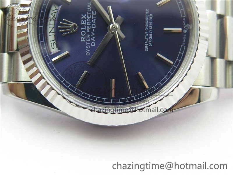 Practical Day-Date 36 SS 128239 Bp Maker Best Edition Blue Dial on President Bracelet 3148