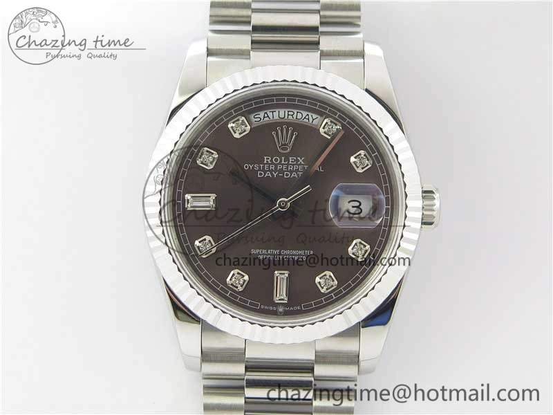 Day-Date 36 SS 128239 Bp Maker Best Edition Brown Dial Crystral Markers on President Bracelet MultiPurpose 10550