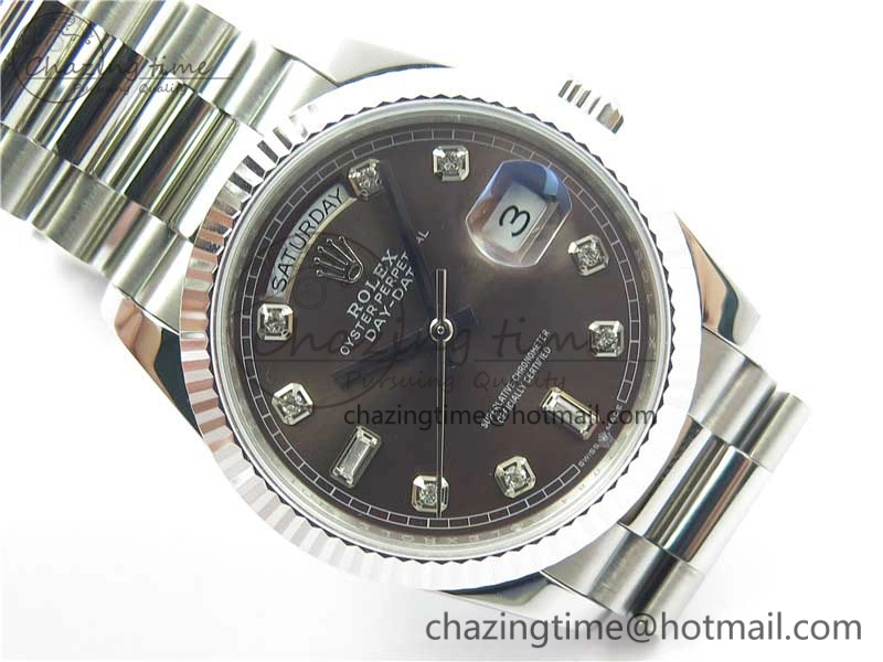 Day-Date 36 SS 128239 Bp Maker Best Edition Brown Dial Crystral Markers on President Bracelet MultiPurpose 10550