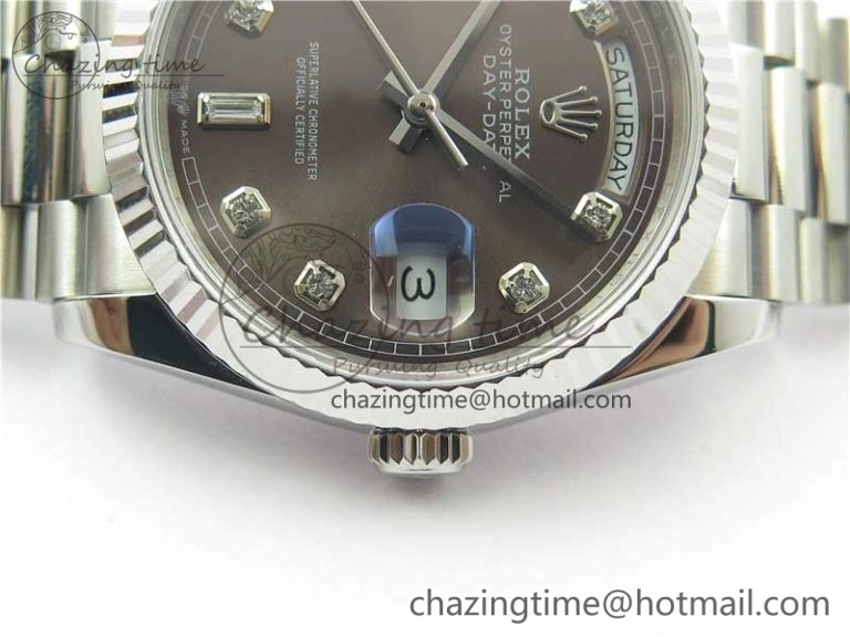 Day-Date 36 SS 128239 Bp Maker Best Edition Brown Dial Crystral Markers on President Bracelet MultiPurpose 10550