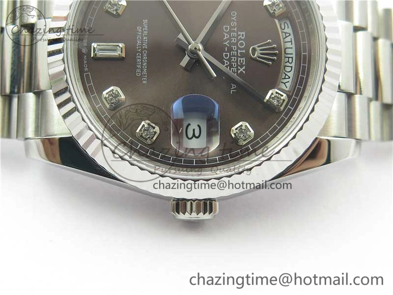 Day-Date 36 SS 128239 Bp Maker Best Edition Brown Dial Crystral Markers on President Bracelet MultiPurpose 10550