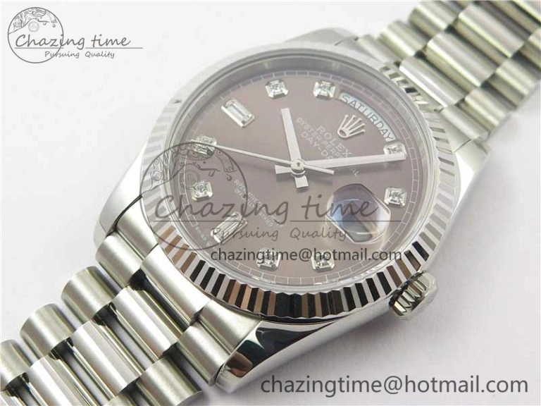 Day-Date 36 SS 128239 Bp Maker Best Edition Brown Dial Crystral Markers on President Bracelet MultiPurpose 10550