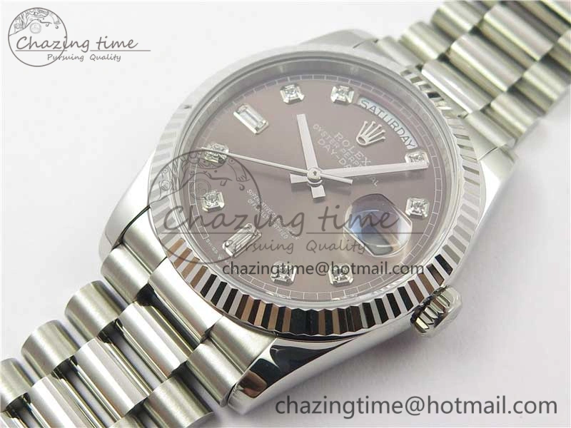 Day-Date 36 SS 128239 Bp Maker Best Edition Brown Dial Crystral Markers on President Bracelet MultiPurpose 10550