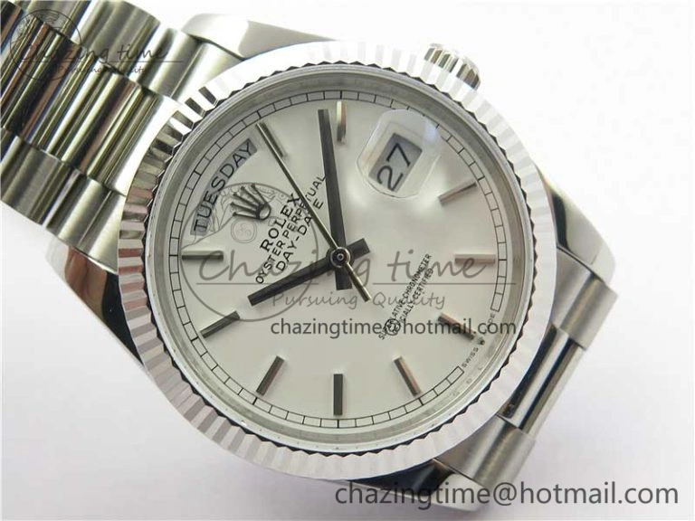 Bright Day-Date 36 SS 128239 Bp Maker Best Edition White Dial on President Bracelet 10551