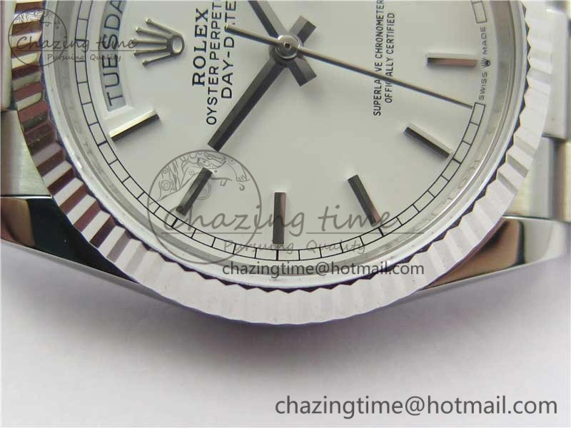 Bright Day-Date 36 SS 128239 Bp Maker Best Edition White Dial on President Bracelet 10551