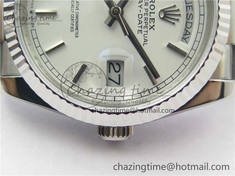 Bright Day-Date 36 SS 128239 Bp Maker Best Edition White Dial on President Bracelet 10551