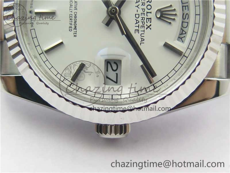 Bright Day-Date 36 SS 128239 Bp Maker Best Edition White Dial on President Bracelet 10551