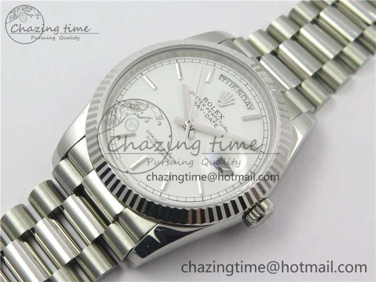 Bright Day-Date 36 SS 128239 Bp Maker Best Edition White Dial on President Bracelet 10551