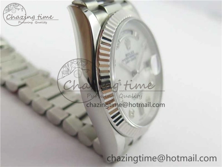 Day-Date 36 SS 128239 Bp Maker Best Edition White MOP Dial Crystral Markers on President Bracelet TechFriendly 3153