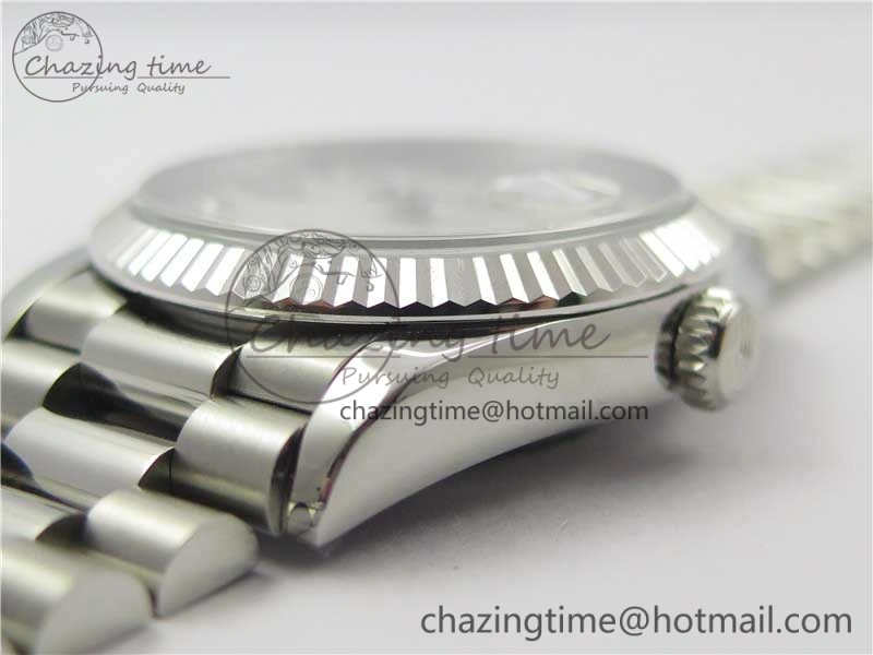 Day-Date 36 SS 128239 Bp Maker Best Edition White MOP Dial Crystral Markers on President Bracelet TechFriendly 3153