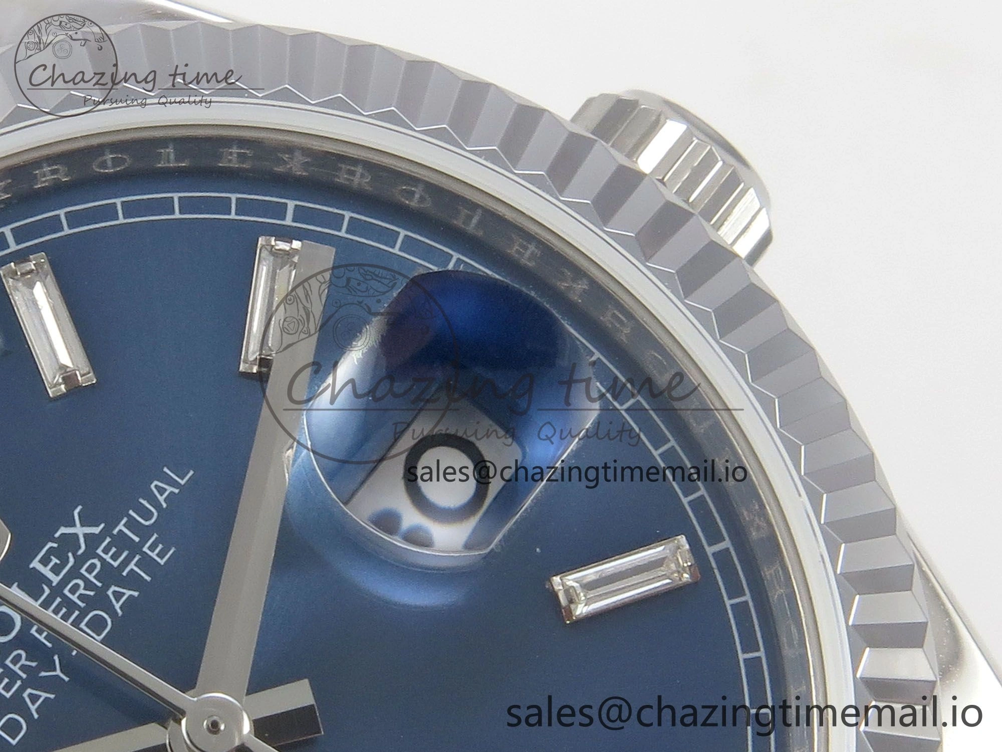 FlexibleFit Day Date 36 SS 128239 KF 1:1 Best Edition Blue Crystal Dial on President Bracelet A2836 (Gain Weight) 50
