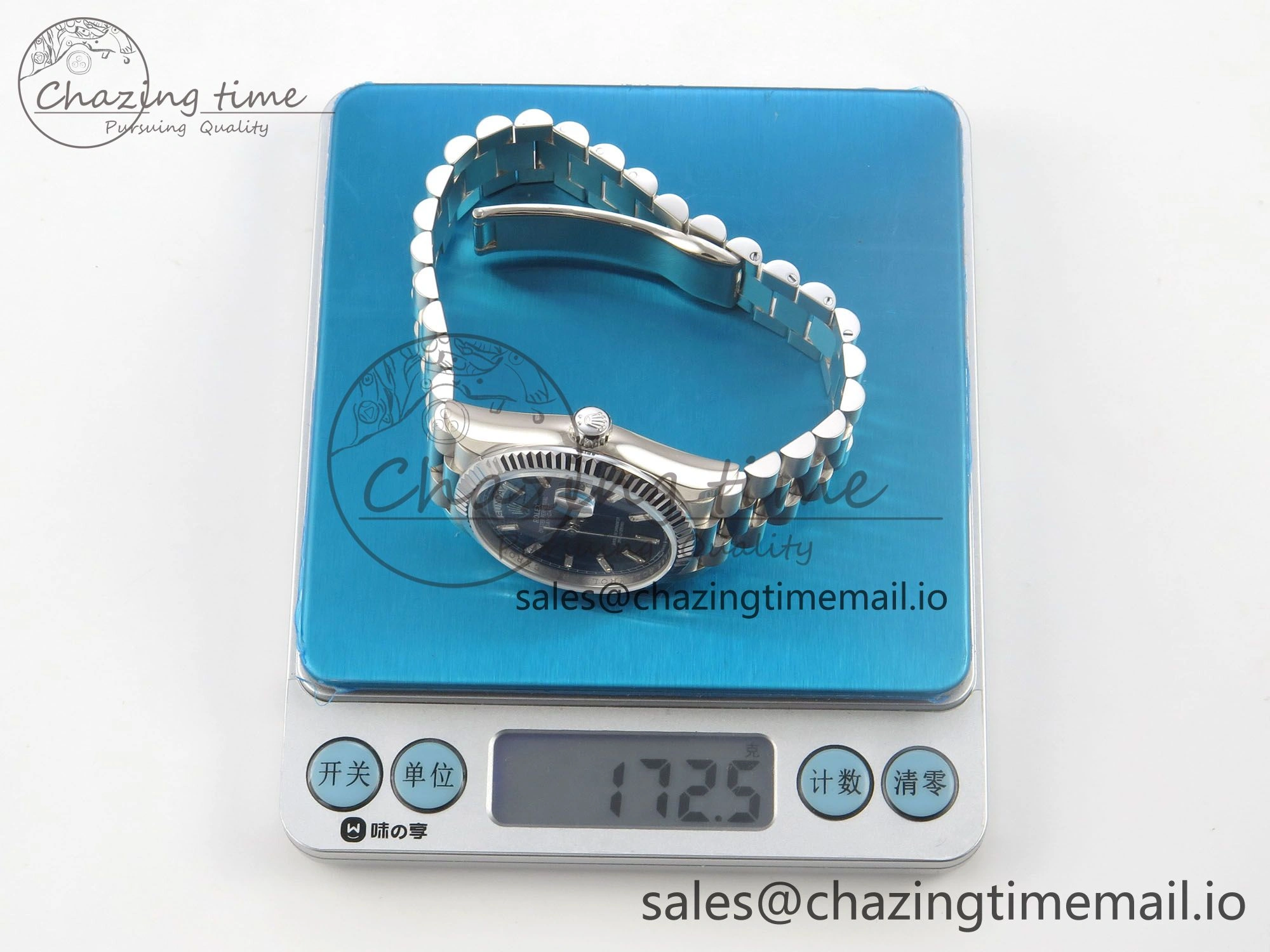 FlexibleFit Day Date 36 SS 128239 KF 1:1 Best Edition Blue Crystal Dial on President Bracelet A2836 (Gain Weight) 50