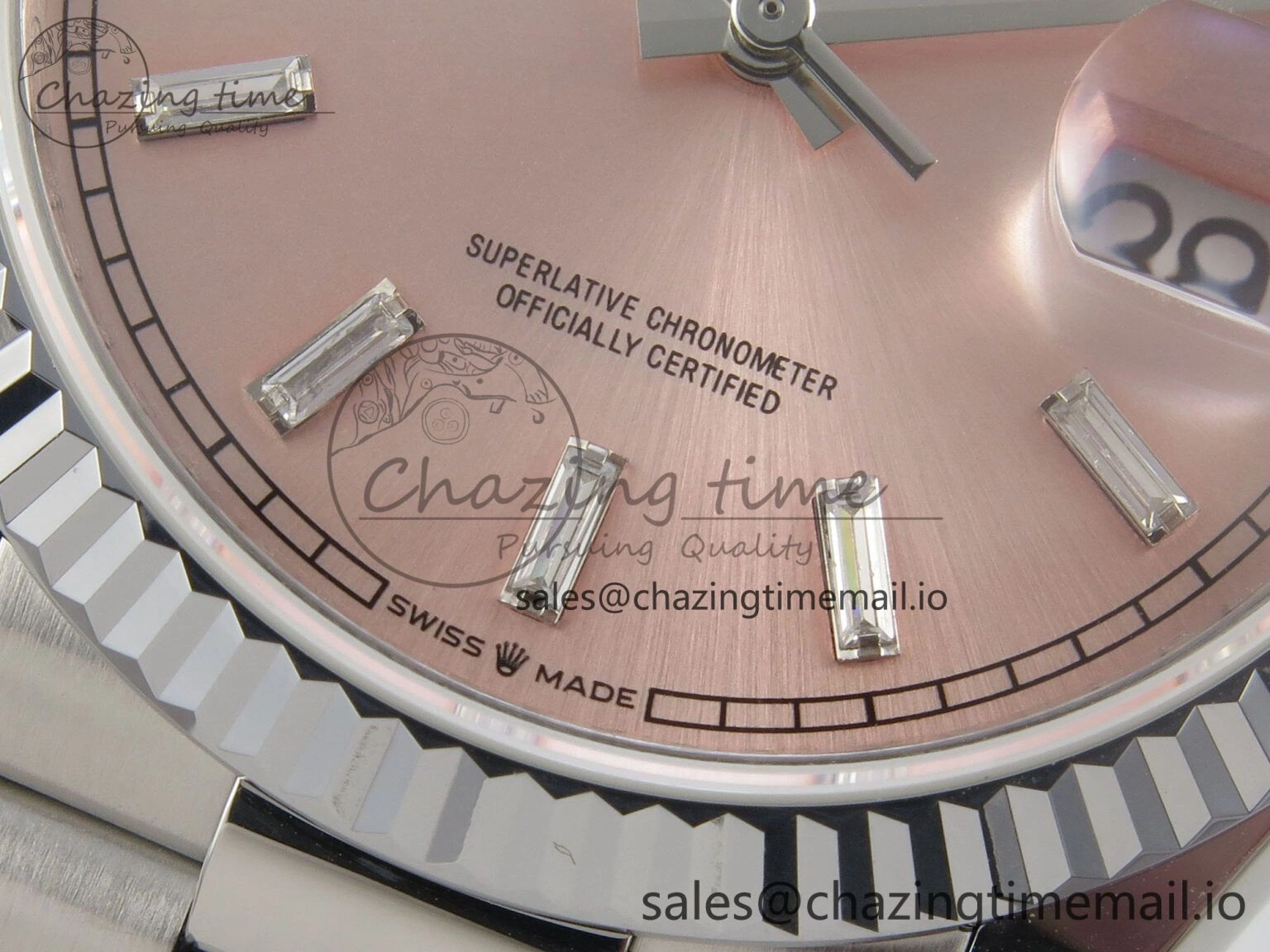 Day Date 36 SS 128239 KF 1:1 Best Edition RG Crystal Dial on President Bracelet A2836 (Gain Weight) OdorResistant 64