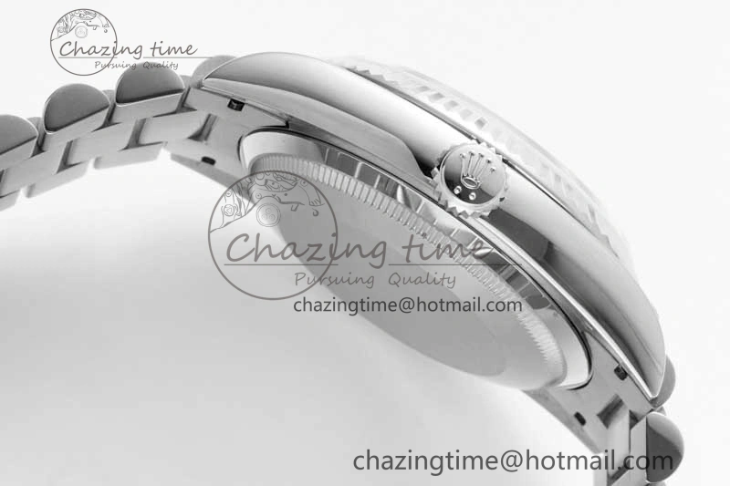 Fashionable Day Date 36 SS RAF Best Edition Blue Black Diamonds Dial on YG Bracelet A 2016