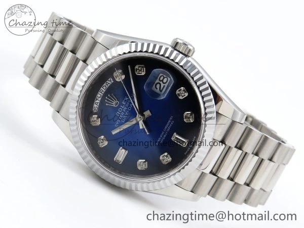 Day Date 36 SS TWSF Best Edition Blue Diamonds Dial on SS Bracelet A Vibrant 1603