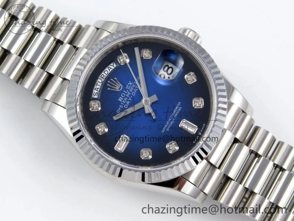 Day Date 36 SS TWSF Best Edition Blue Diamonds Dial on SS Bracelet A Vibrant 1603