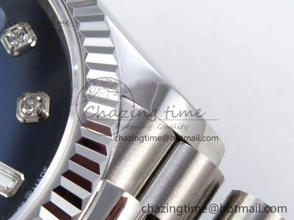 Day Date 36 SS TWSF Best Edition Blue Diamonds Dial on SS Bracelet A Vibrant 1603