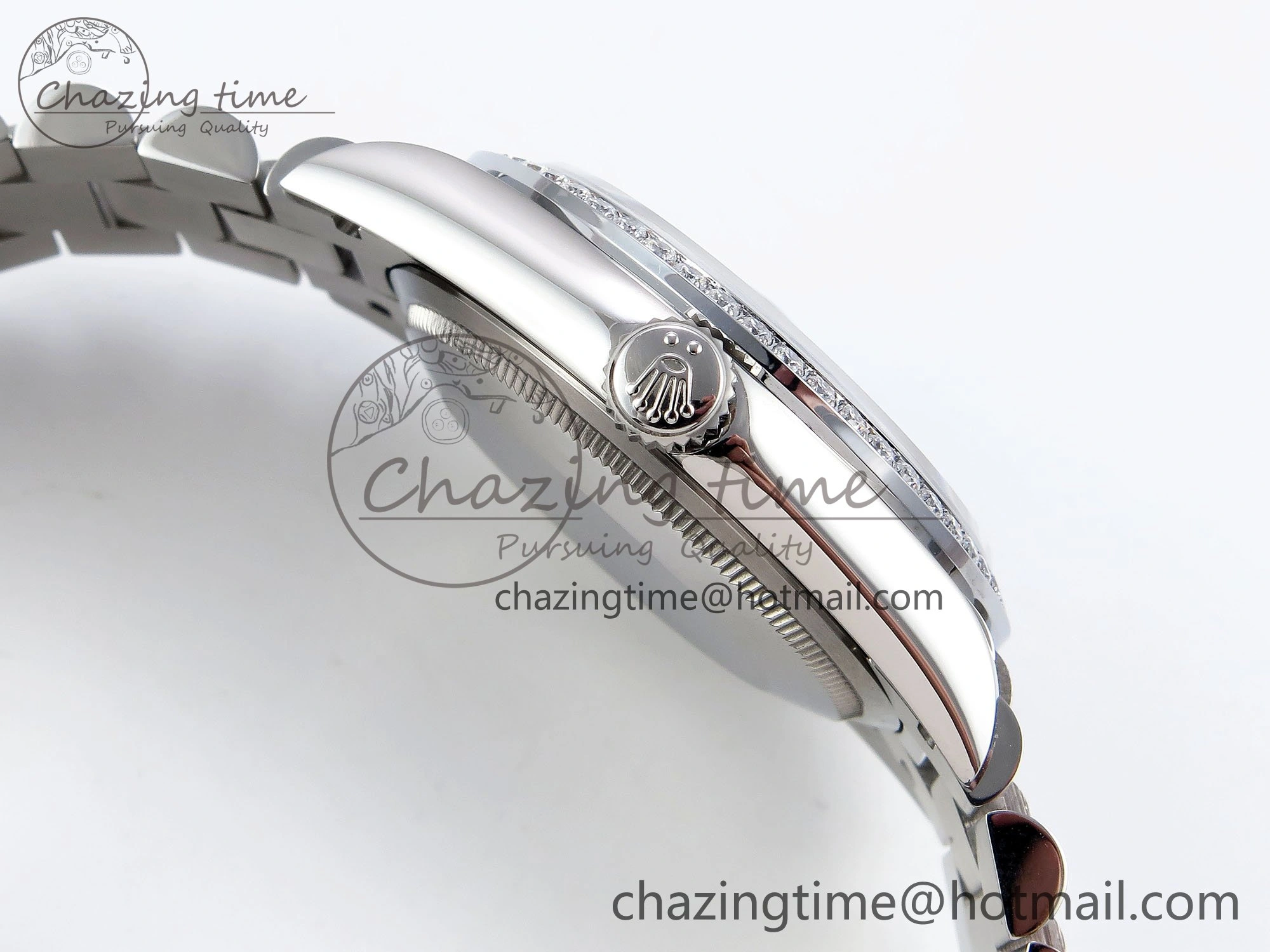 Day Date 36 SS TWSF Best Edition Blue Roman Diamonds Dial Diamonds Bezel on SS Bracelet A Minimalist 1600