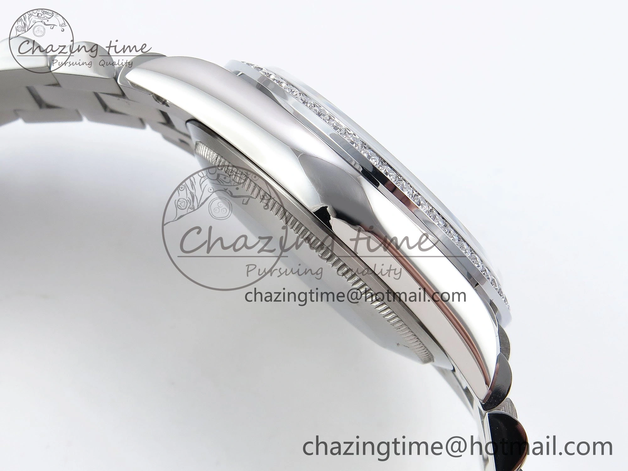 Day Date 36 SS TWSF Best Edition Blue Roman Diamonds Dial Diamonds Bezel on SS Bracelet A Minimalist 1600