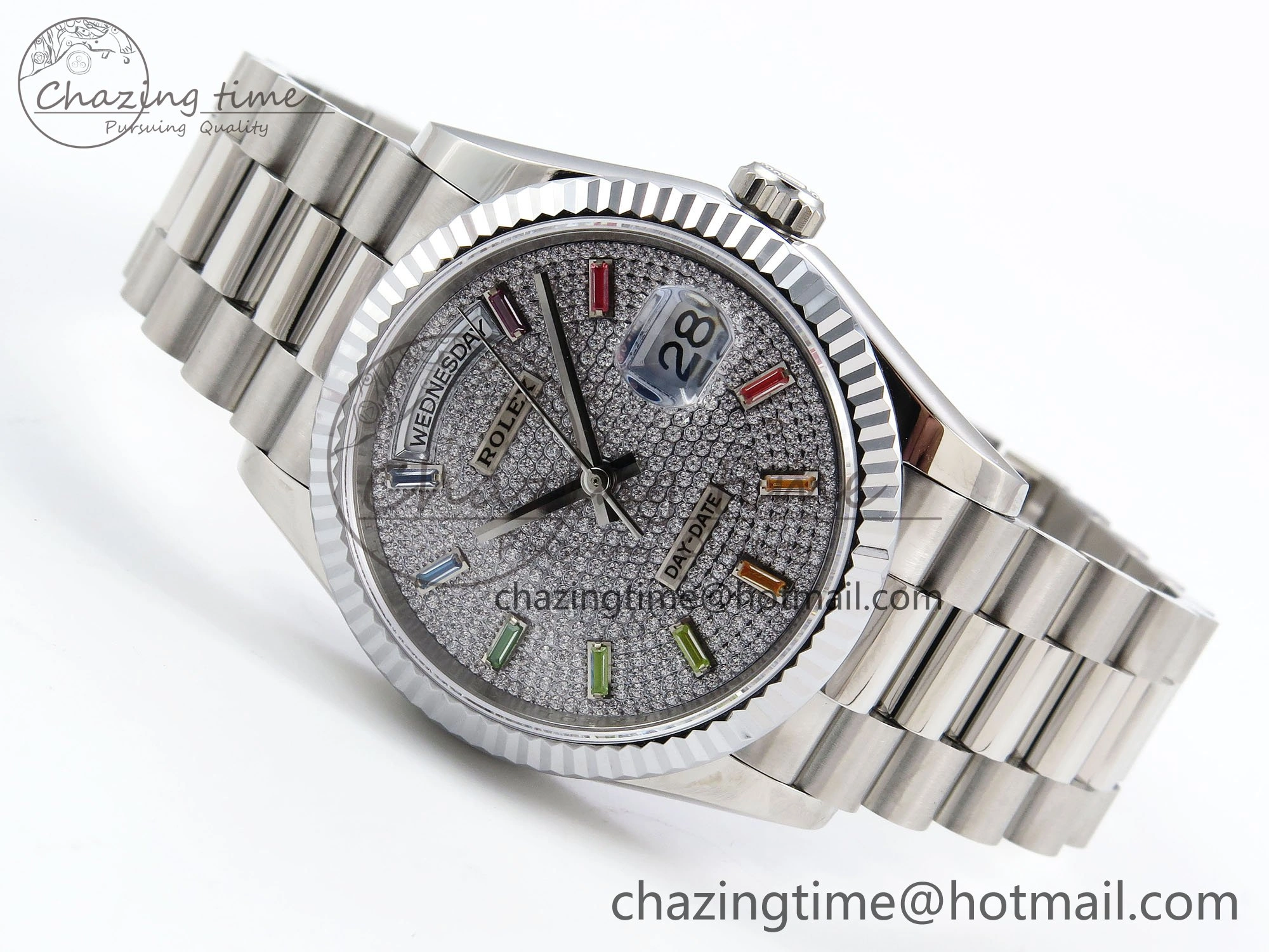 Day Date 36 SS TWSF Best Edition Diamonds Dial on SS Bracelet A Sustainable 1602