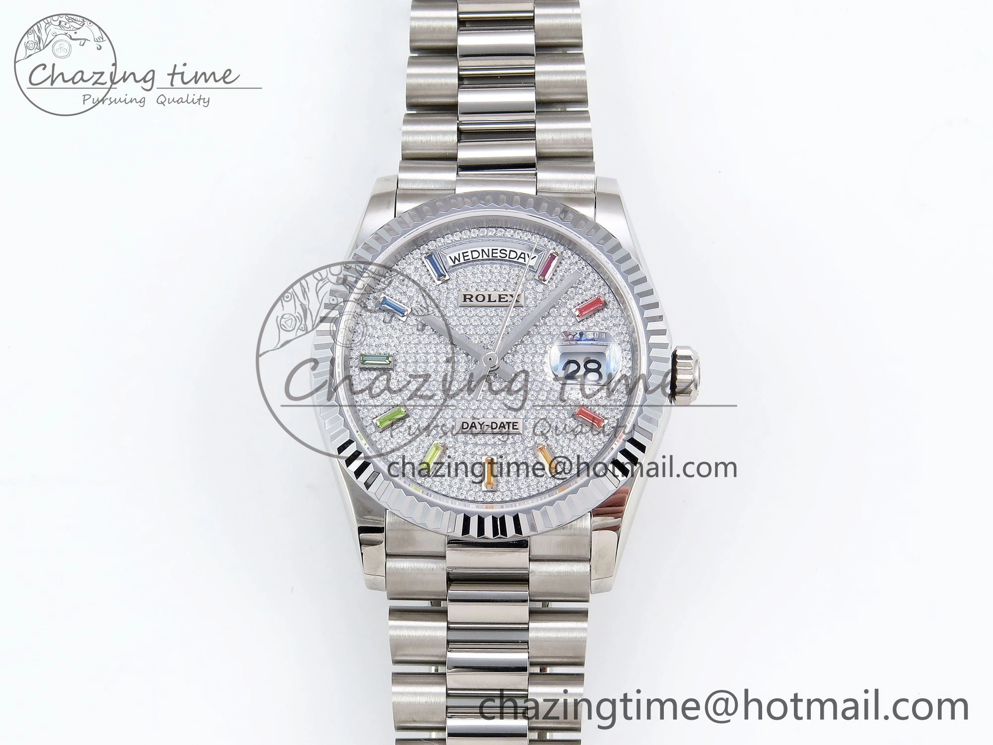 Day Date 36 SS TWSF Best Edition Diamonds Dial on SS Bracelet A Sustainable 1602