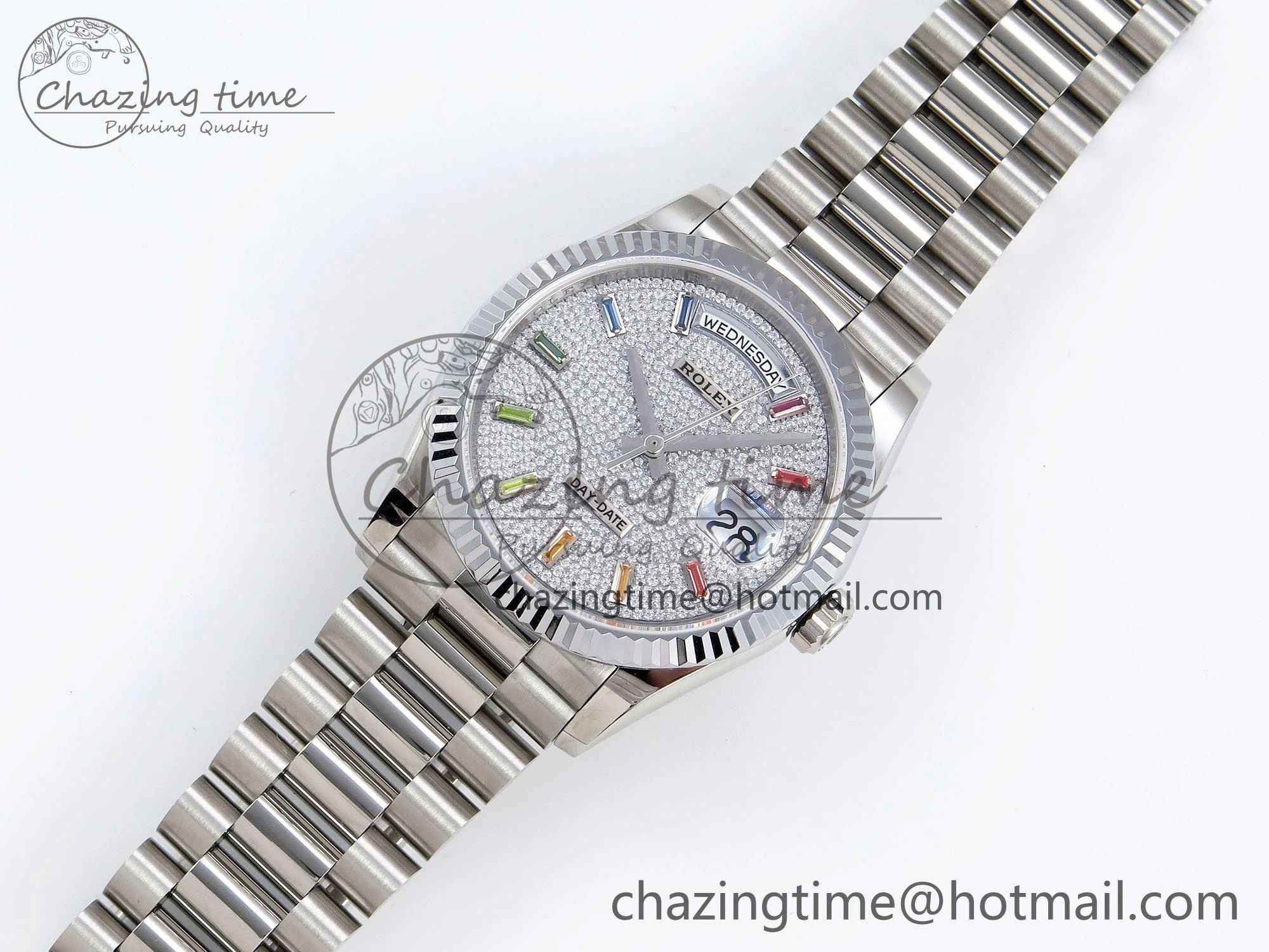 Day Date 36 SS TWSF Best Edition Diamonds Dial on SS Bracelet A Sustainable 1602
