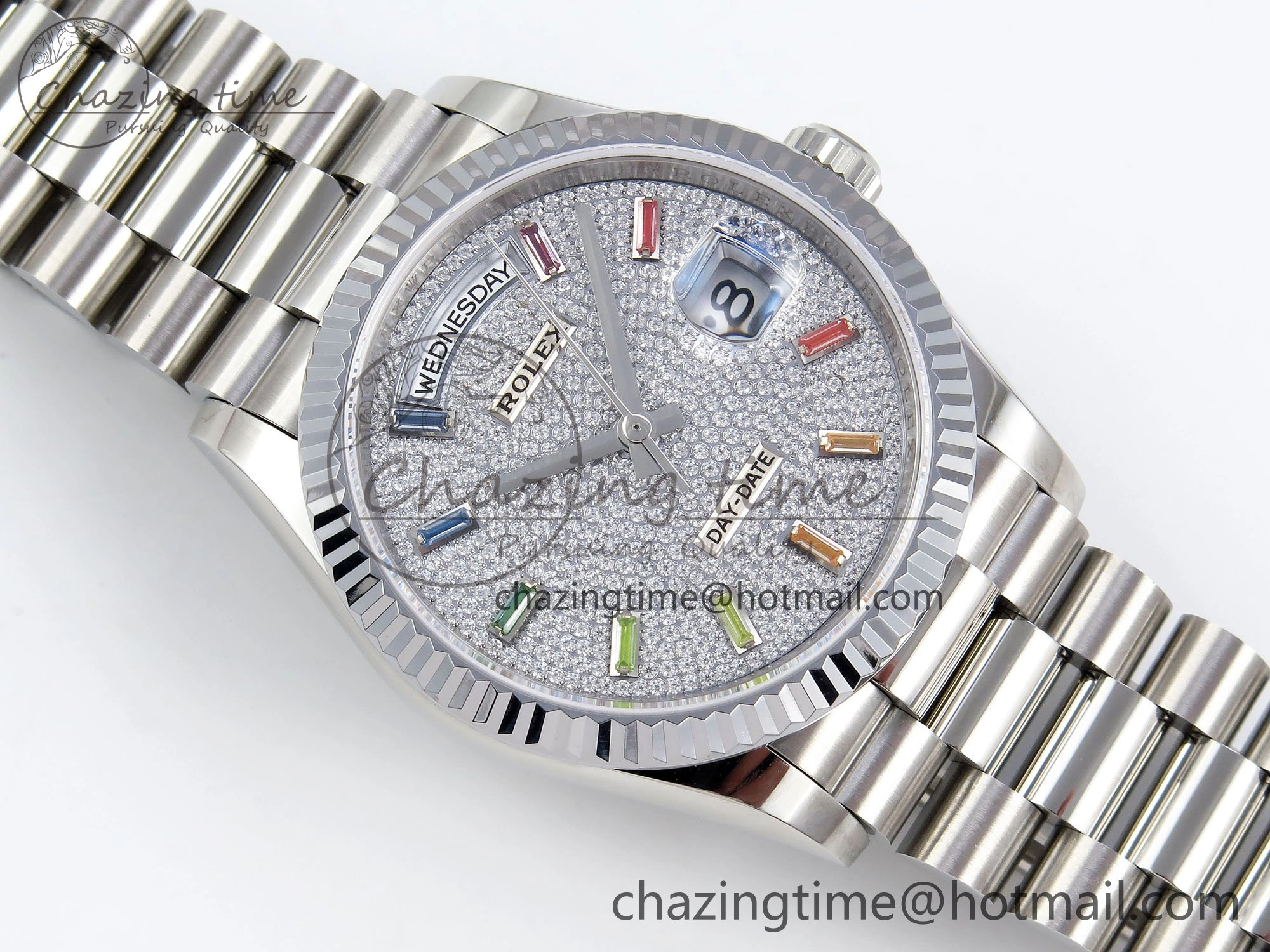 Day Date 36 SS TWSF Best Edition Diamonds Dial on SS Bracelet A Sustainable 1602