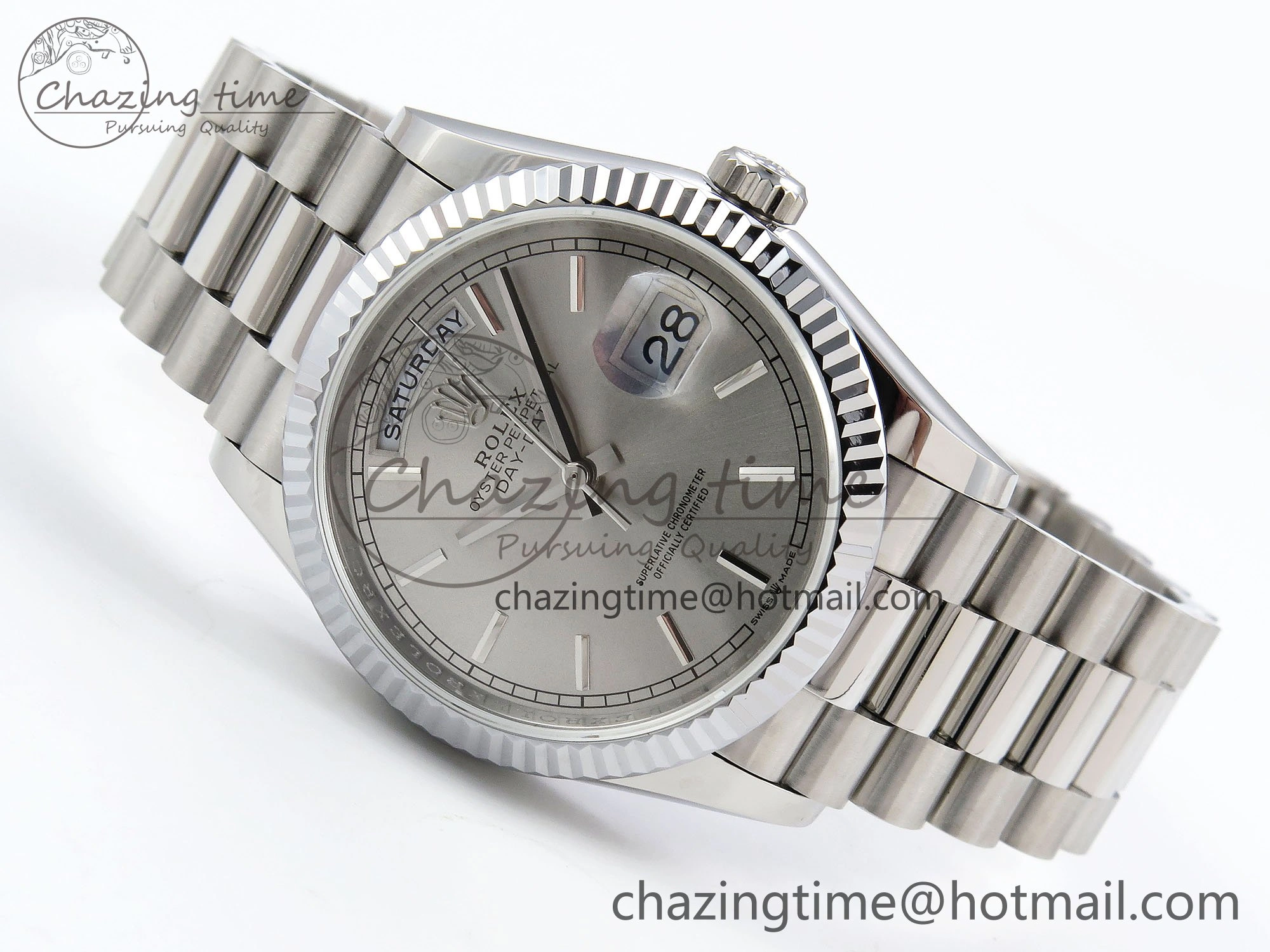 Day Date 36 SS TWSF Best Edition Silver Dial on SS Bracelet A Timeless 1601
