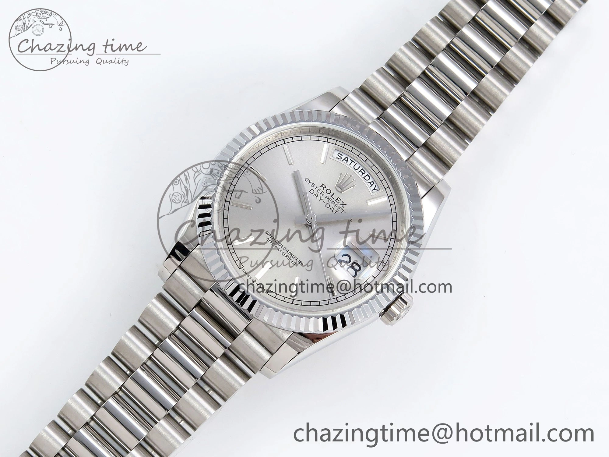 Day Date 36 SS TWSF Best Edition Silver Dial on SS Bracelet A Timeless 1601