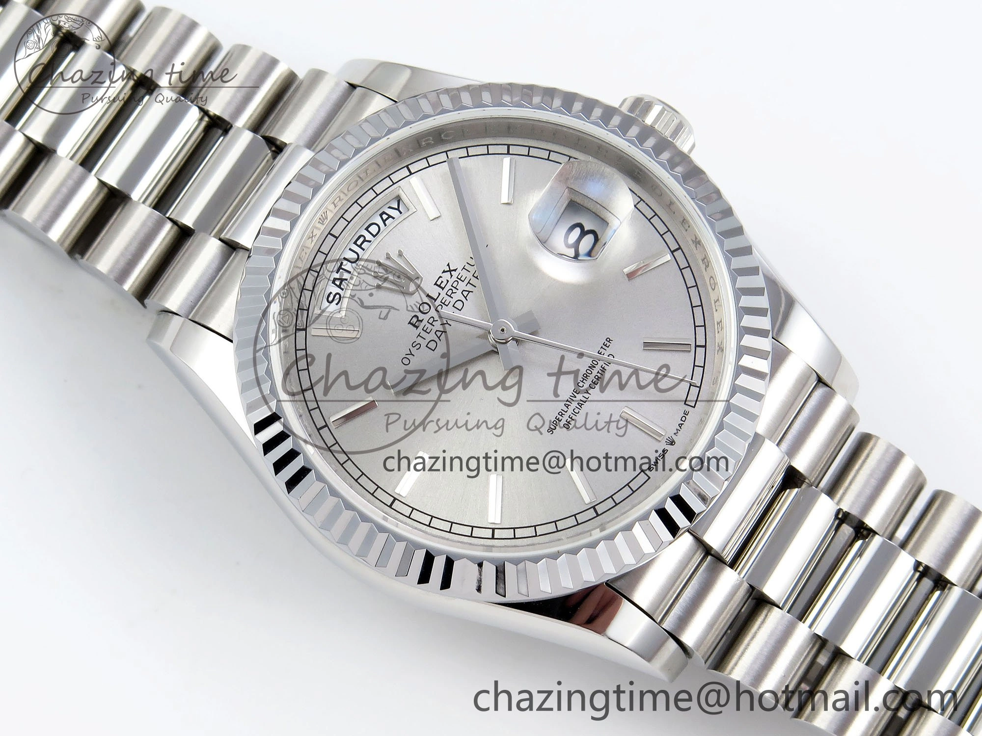 Day Date 36 SS TWSF Best Edition Silver Dial on SS Bracelet A Timeless 1601