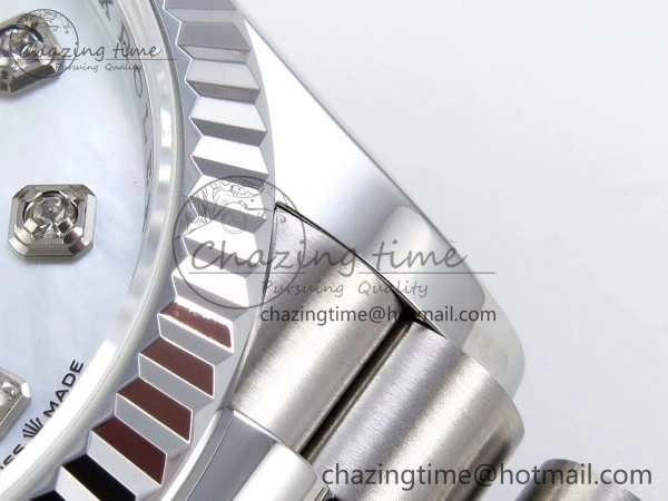 Durable Day Date 36 SS TWSF Best Edition White Diamonds Dial on SS Bracelet A 1604