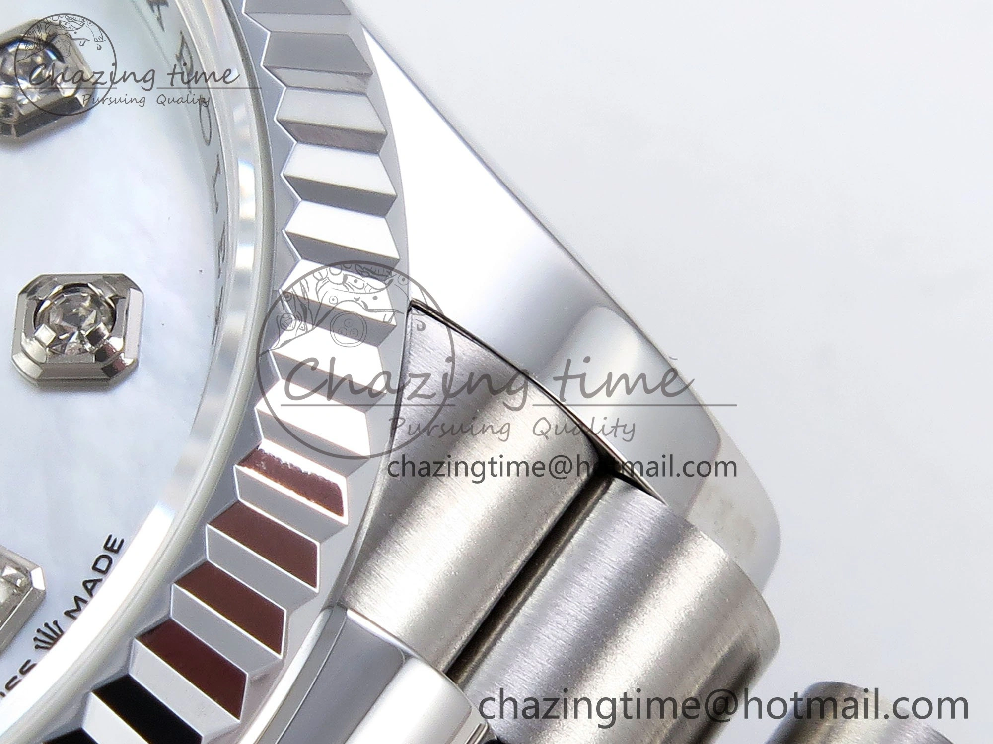 Durable Day Date 36 SS TWSF Best Edition White Diamonds Dial on SS Bracelet A 1604