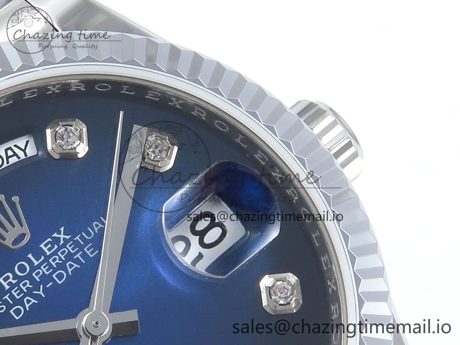 Stylish Day Date 36 YG 128236 KF 1:1 Best Edition Blue Ombre Dial on President Bracelet A2836 (Gain Weight) 499