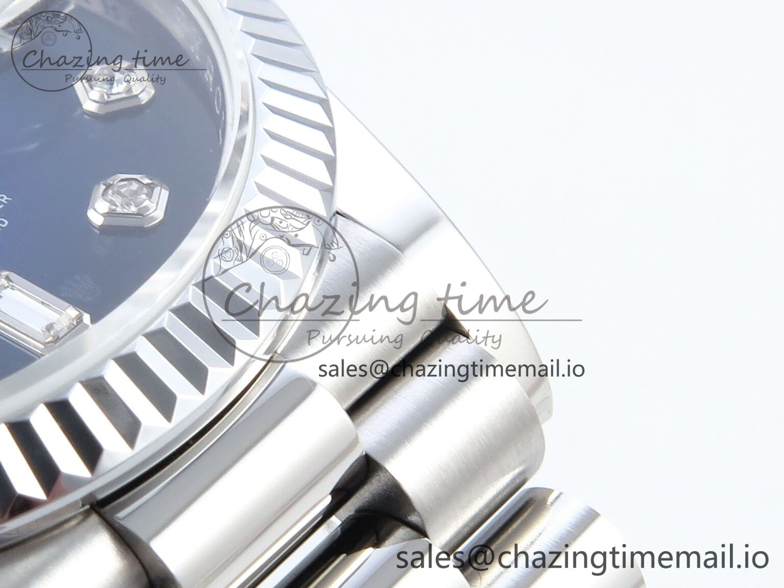 Stylish Day Date 36 YG 128236 KF 1:1 Best Edition Blue Ombre Dial on President Bracelet A2836 (Gain Weight) 499