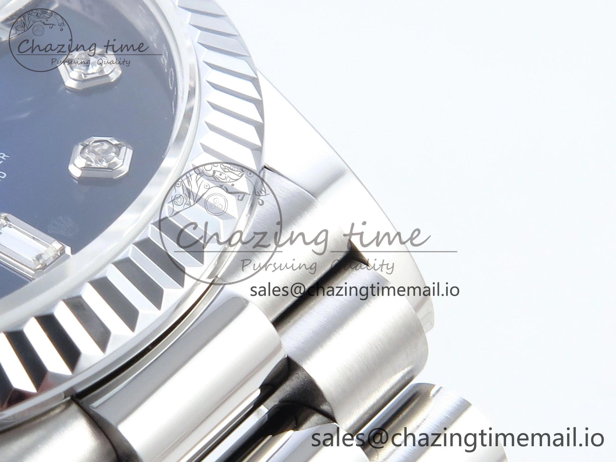 Stylish Day Date 36 YG 128236 KF 1:1 Best Edition Blue Ombre Dial on President Bracelet A2836 (Gain Weight) 499