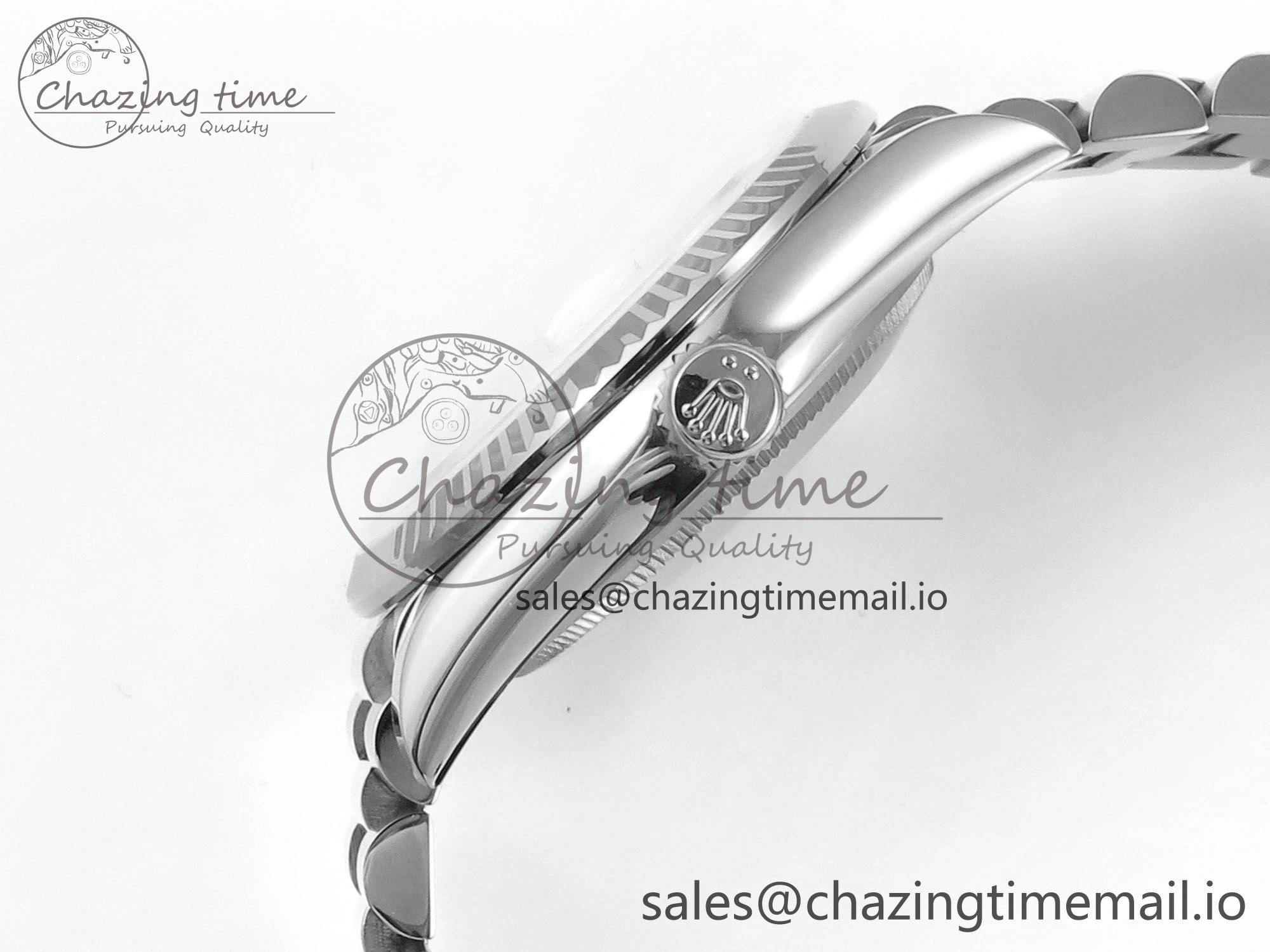 Day Date 36 YG 128236 KF 1:1 Best Edition Ice Blue Crystal Dial on President Bracelet A2836 (Gain Weight) FlexibleFit 500