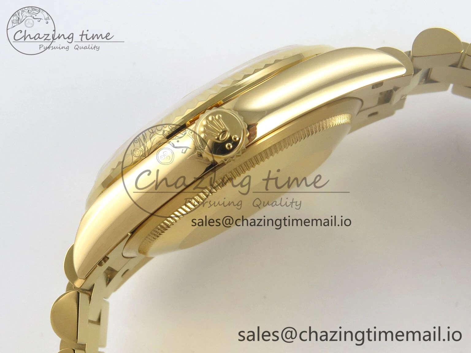 TechFriendly Day Date 36 YG 128238 KF 1:1 Best Edition Green Dial on President Bracelet A2836 (Gain Weight) 60