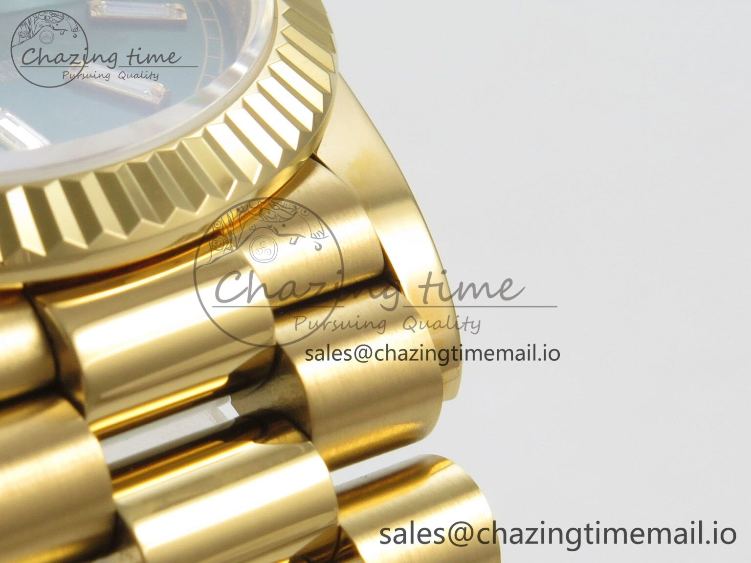 TechFriendly Day Date 36 YG 128238 KF 1:1 Best Edition Green Dial on President Bracelet A2836 (Gain Weight) 60