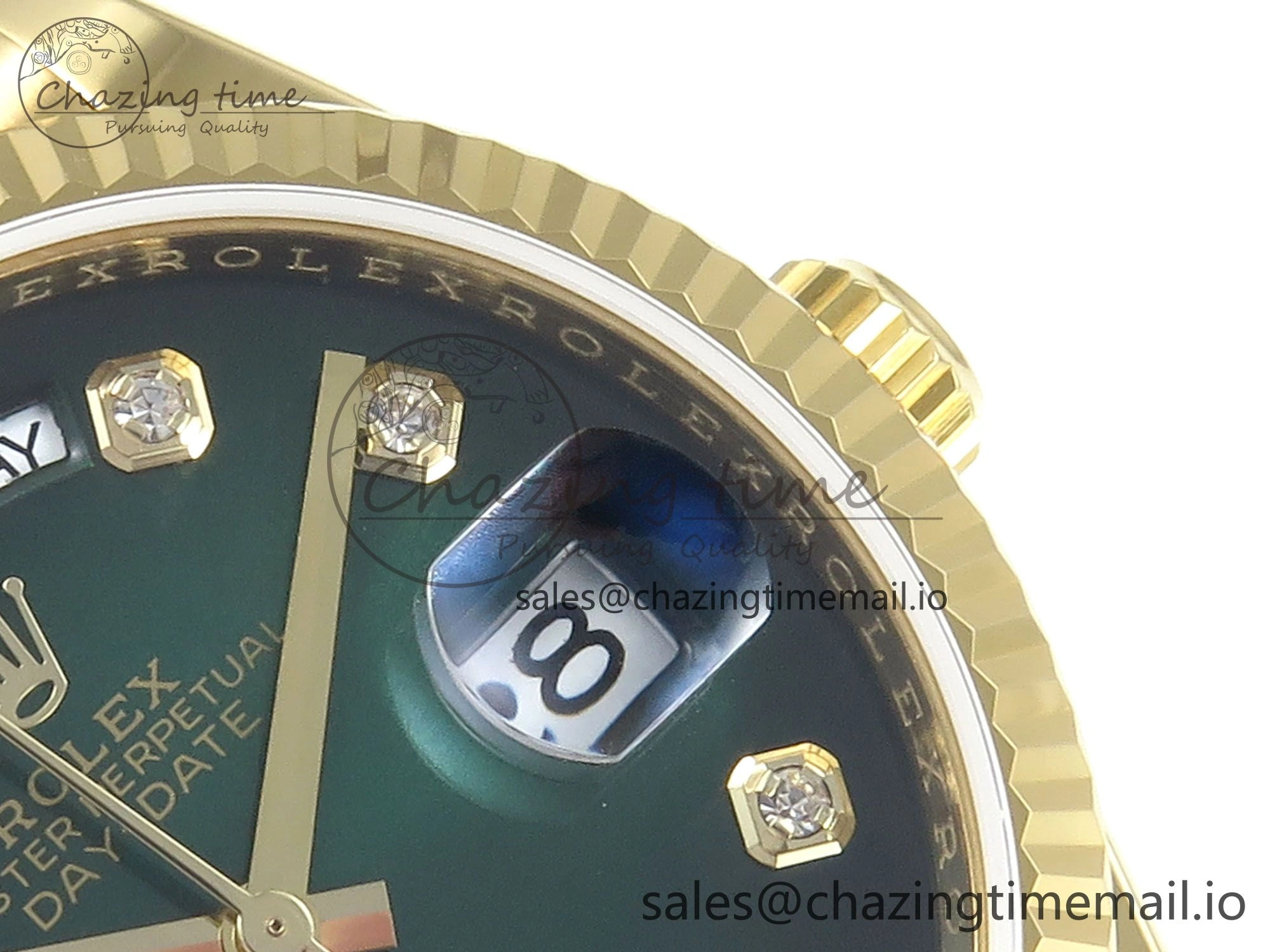 Day Date 36 YG 128238 KF 1:1 Best Edition Green Ombre Dial on President Bracelet A2836 (Gain Weight) Affordable 506