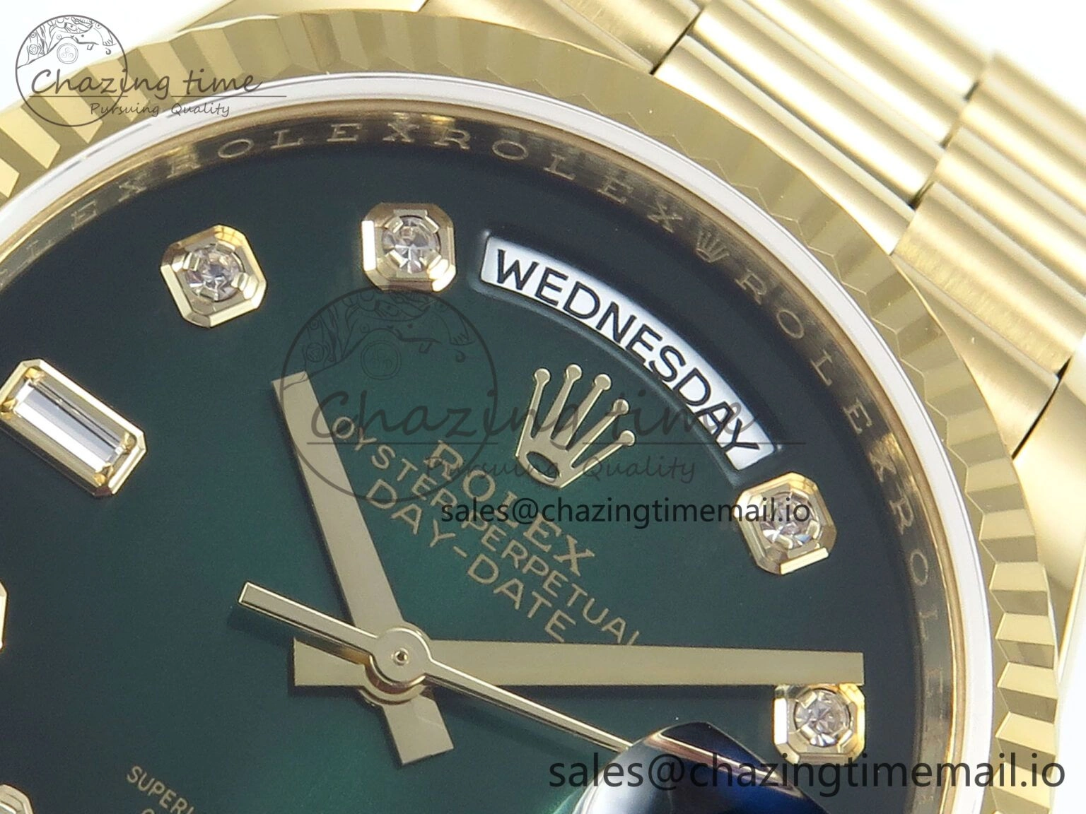 Day Date 36 YG 128238 KF 1:1 Best Edition Green Ombre Dial on President Bracelet A2836 (Gain Weight) Affordable 506