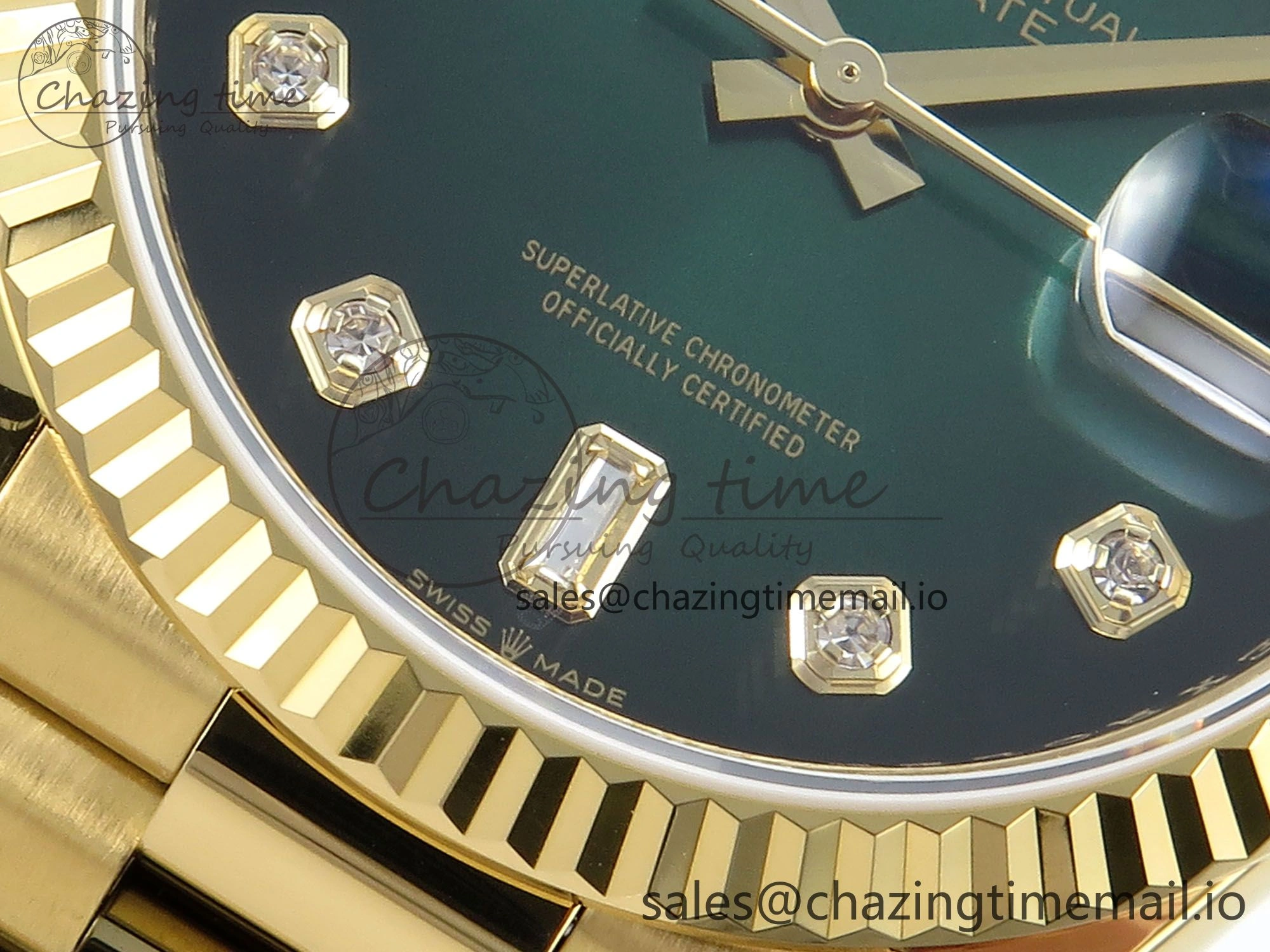 Day Date 36 YG 128238 KF 1:1 Best Edition Green Ombre Dial on President Bracelet A2836 (Gain Weight) Affordable 506