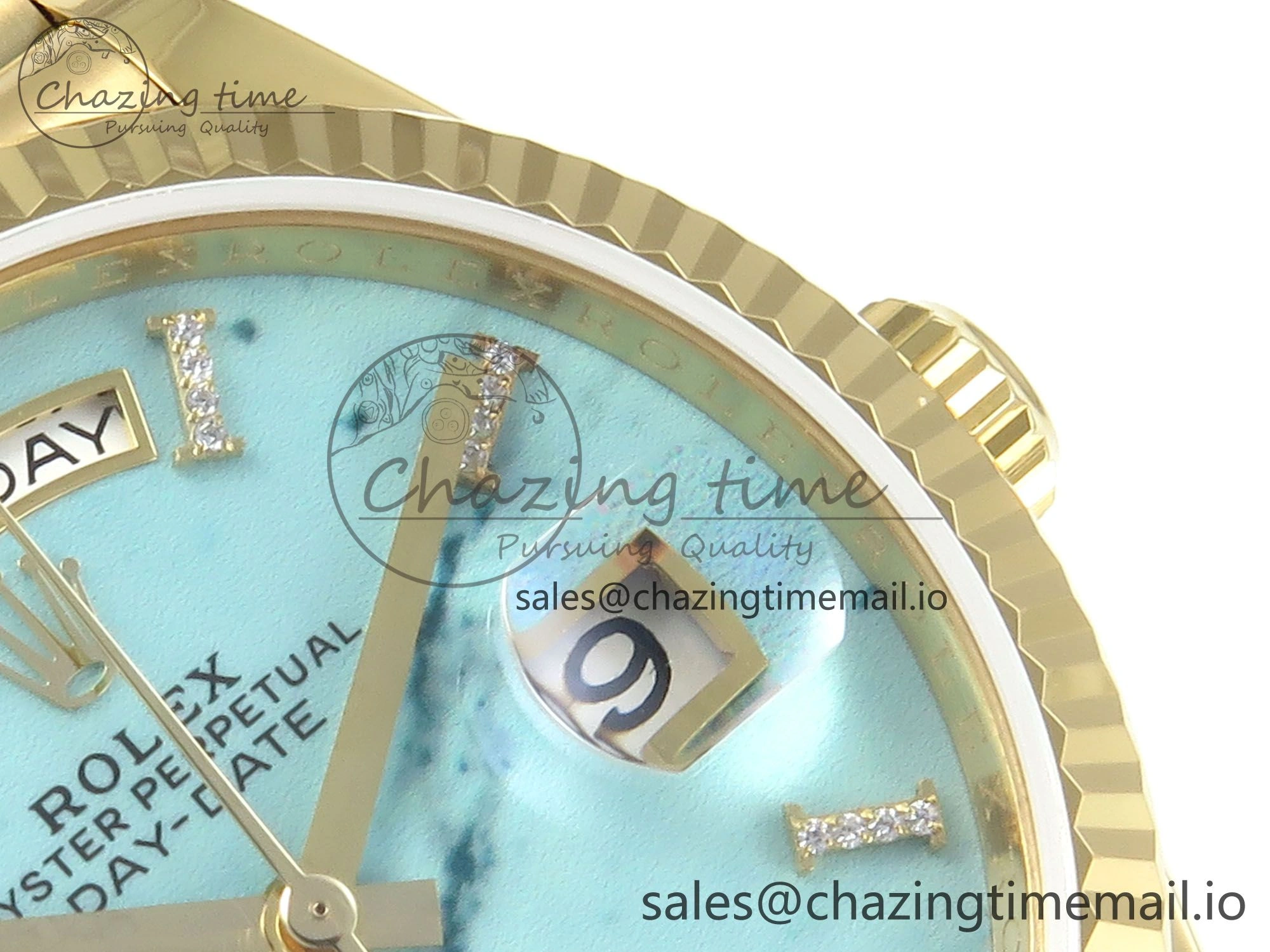 Day Date 36 YG 128238 KF 1:1 Best Edition Turquoise Dial on President Bracelet A2836 (Gain Weight) StreetReady 508